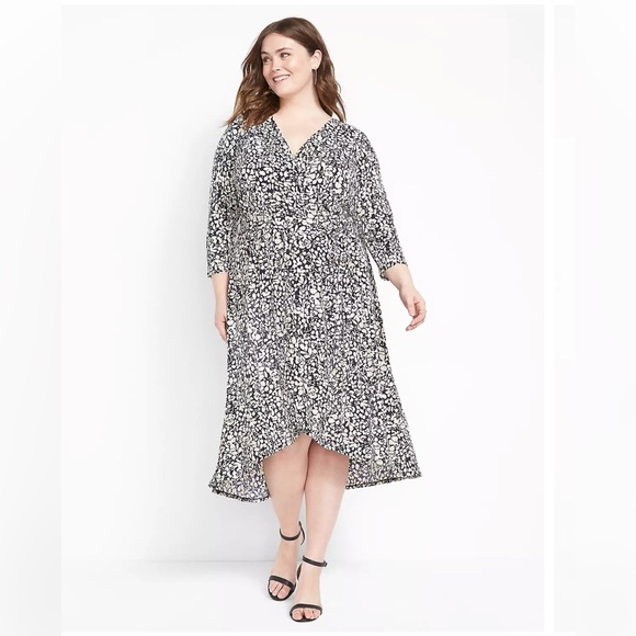 NEW Lane Bryant Surplice High-Low Midi Faux-Wrap Dress Size 22/24 NWT - Picture 1 of 15